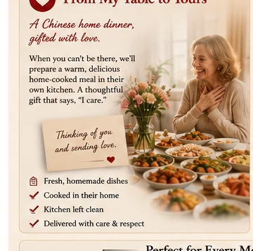 A warm home-cooked dinner prepared as a thoughtful gift